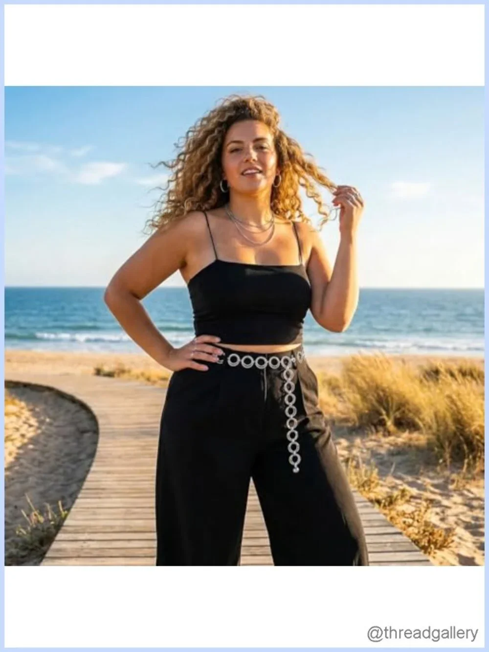 Stainless Steel Silver Chain Belt O-Ring Waist Chain Adjustable